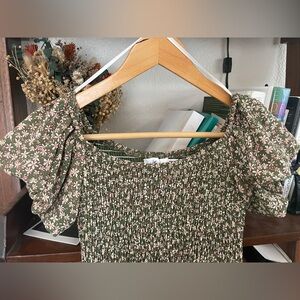 Petal & Pup - Green Floral Print Midi Dress